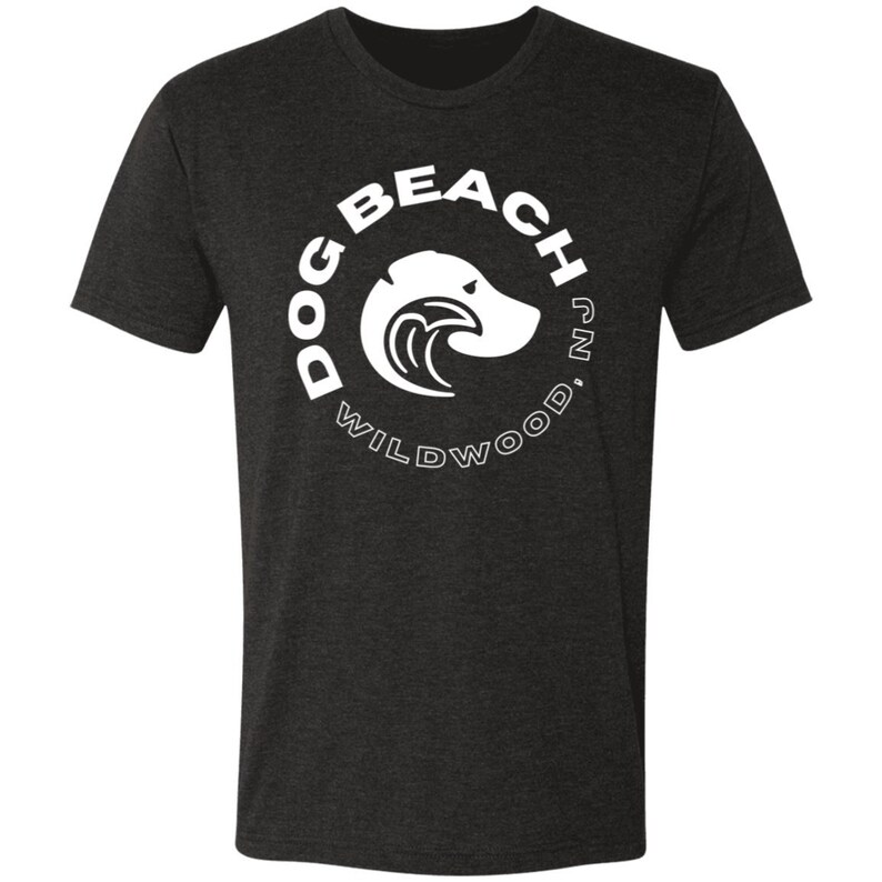 Wildwood Dog Beach Soft Tri-Blend T-Shirt Vintage Black