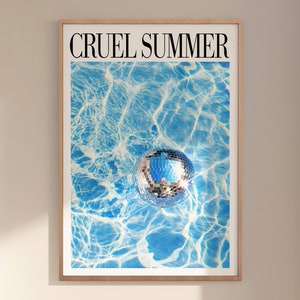 Cruel Summer Poster Print, Retro Aesthetic, Girly Wall Art, Preppy Wall Art, Dorm Room Decor Wall Art, Taylor Art Poster, Disco Wall Art