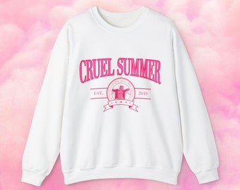 Cruel Summer Crewneck, Taylor Swiftie Merch, Eras Tour, Lover Album, TS Eras Tour Shirt, Gift for her, Concert Shirt, Lover, Retro Pink