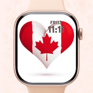 Pacchetto di sfondi per Apple Watch per il Giorno del Canada: fuochi d'artificio di Parliament Hill e foglie d'acero - Download digitale del quadrante patriottico canadese