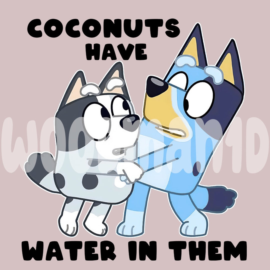 Bluey Coconuts Have Water in Them Bluey Png Muffin Png Etsy