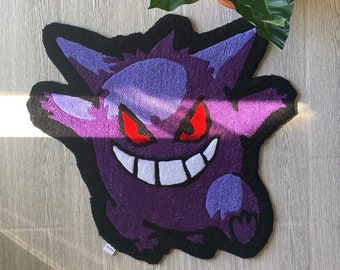 Alfombra gengar personalizada, alfombra con mechones de dibujos animados, alfombra para los amantes de los dibujos animados