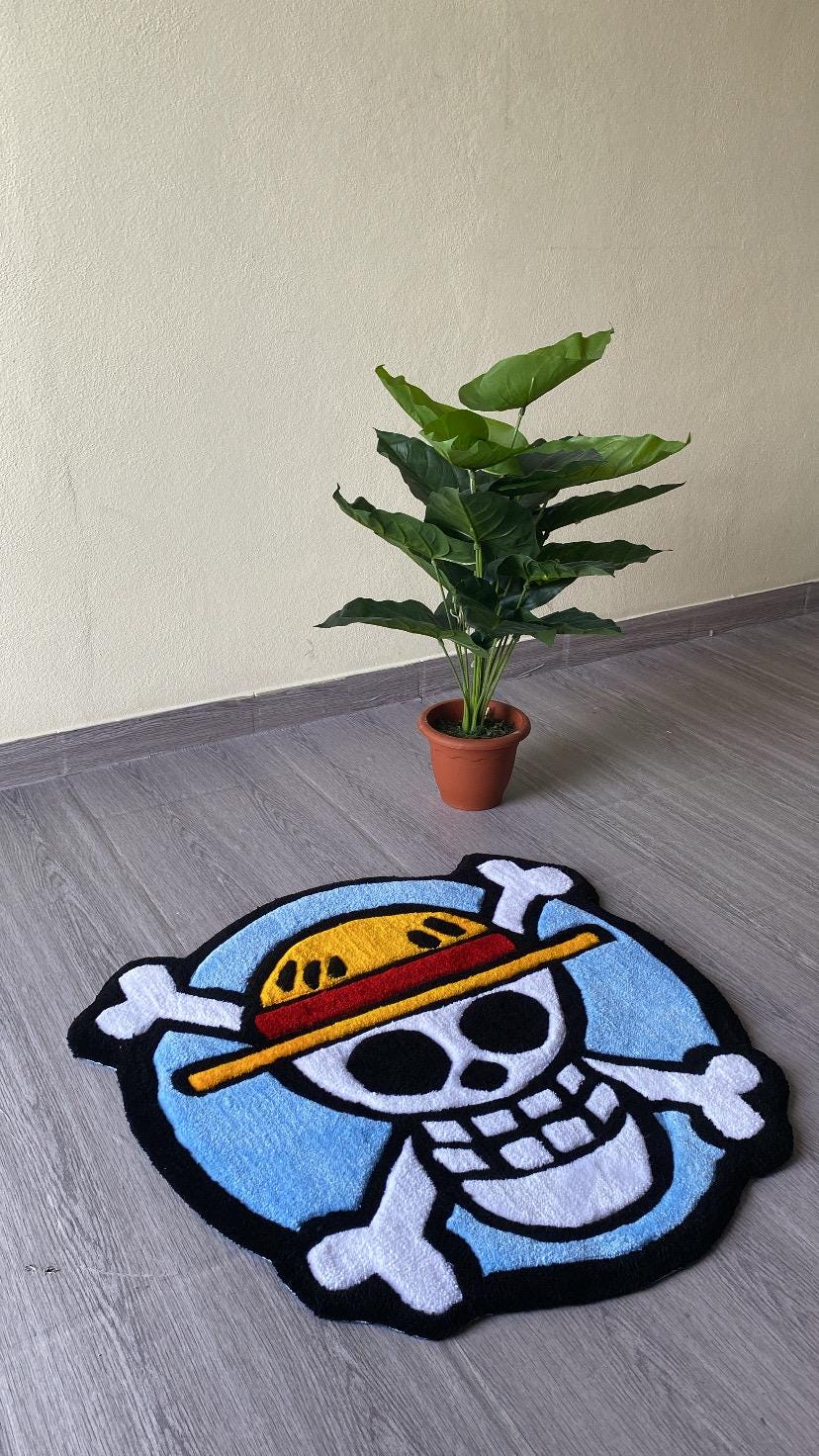 One Piece Quilted Rug | Handmade Anime-inspired Carpet | Soft
