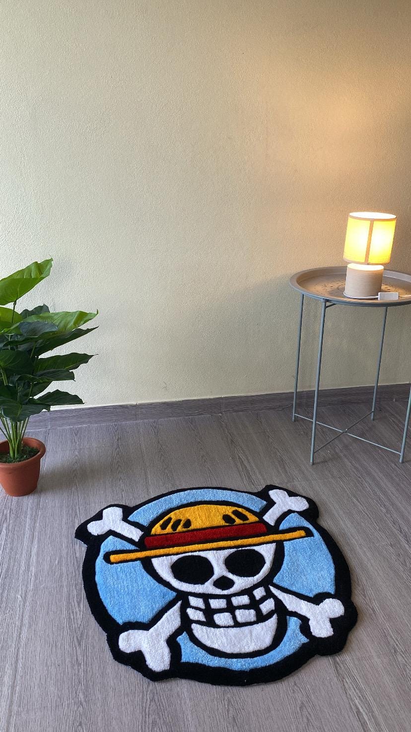 One Piece Quilted Rug | Handmade Anime-inspired Carpet | Soft