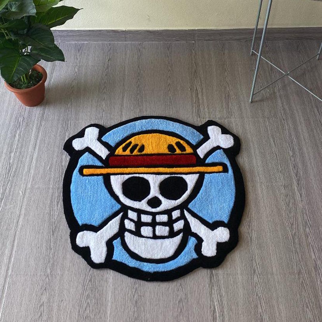 One Piece Quilted Rug | Handmade Anime-inspired Carpet | Soft