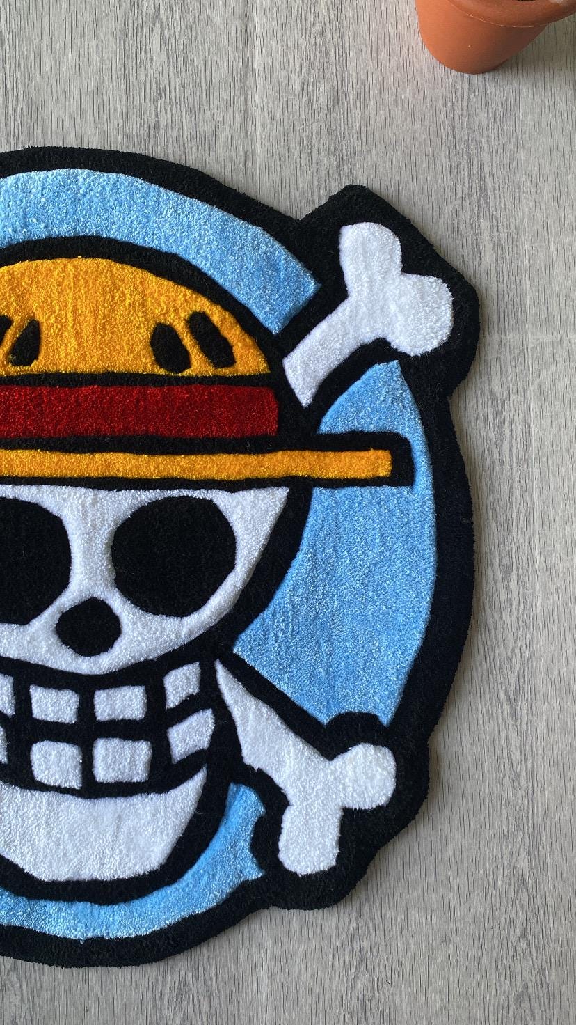 One Piece Quilted Rug | Handmade Anime-inspired Carpet | Soft