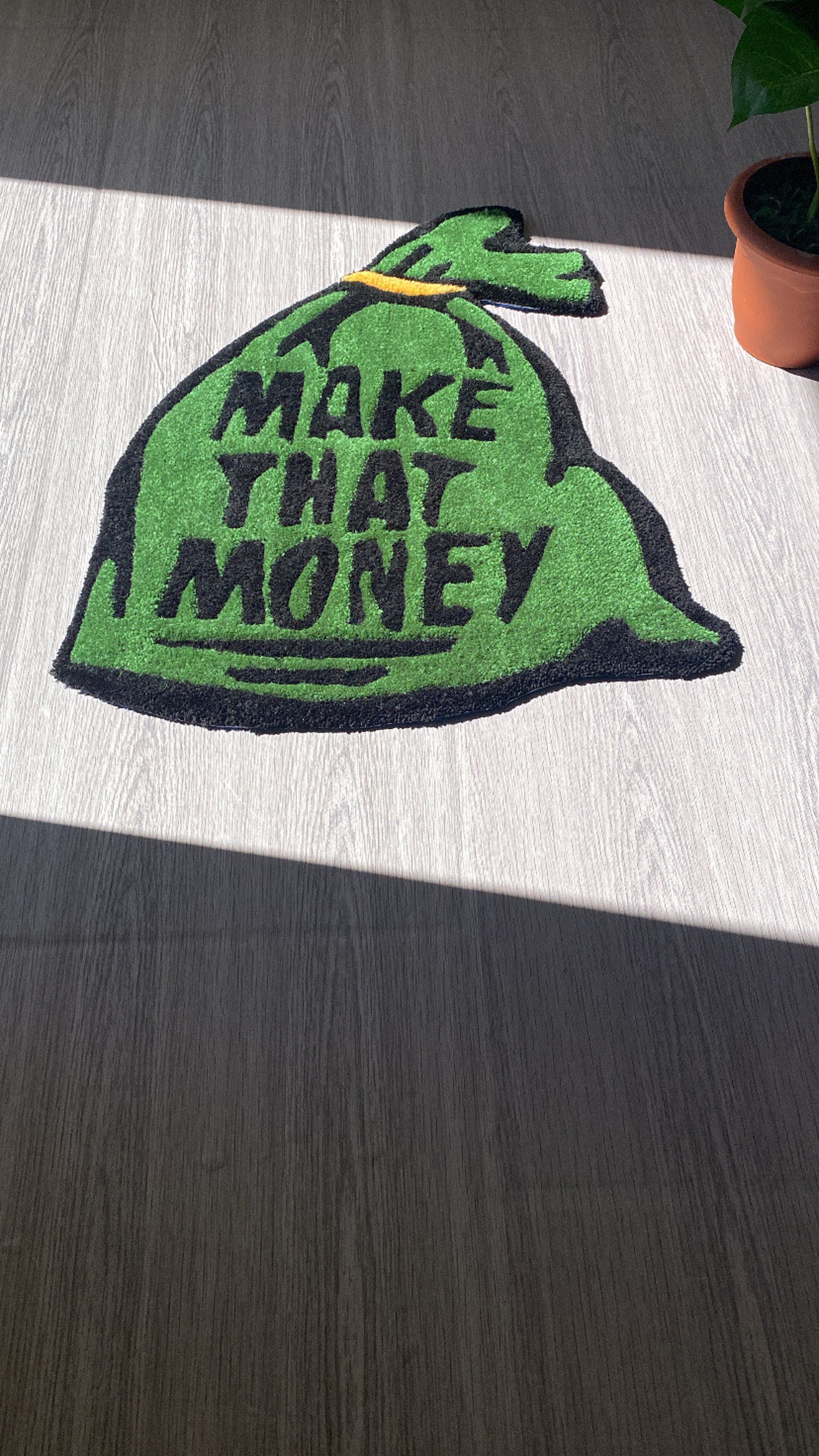Handcrafted 'make That Money' Quilted Rug - Motivational Home Decor ...