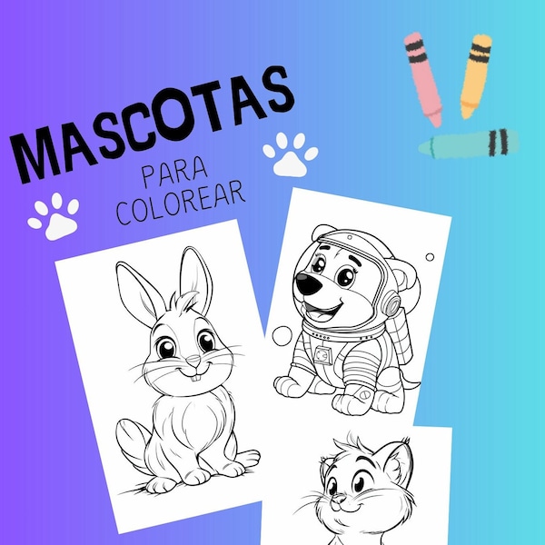Coloring pages of pets and other animals. They are made especially for children. Printable PNGs