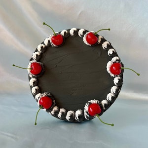 8” Custom Black Fake Cake Art, 8 inch Wall Decor, Dummy Cake, Cake Wall Art