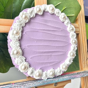 Arte de pastel falso morado personalizado de 8&quot;, decoración de pared de 8 pulgadas, pastel falso