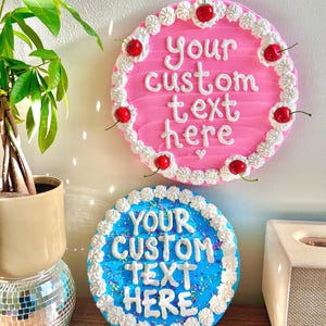 Custom Text Wall Art Gift for Best Friends Decorations Custom Sign Dopamine Decor Office Decorating Maximalist Personality Decor Cake Art