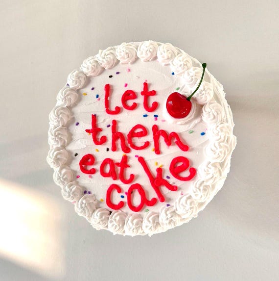 Colorful Wall Art, Dopamine Decor, Food Art, Let Them Eat Cake