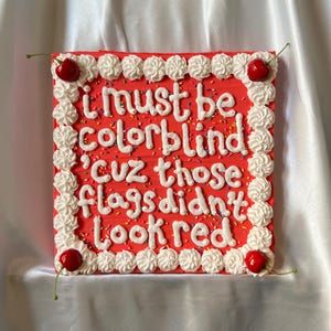 10 inch Red Cake Art, Fake Cake Art, Dopamine Decor, Customizable Artwork, Valentine’s Day Gift, Maximalist Decor, Red Wall Decor