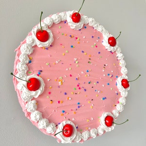12” Custom Pink Fake Cake Art, 12 inch Wall Decor, Dummy Cake