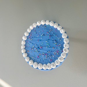 8” Custom Blue Fake Cake Art, Customizable Wall Decor, 8 inch Dummy Cake