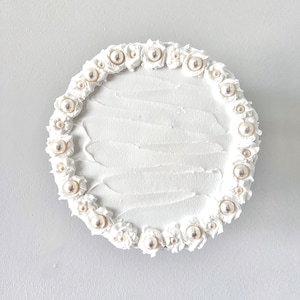8” Custom White Fake Cake Art, 8 inch Wall Decor, Dummy Cake