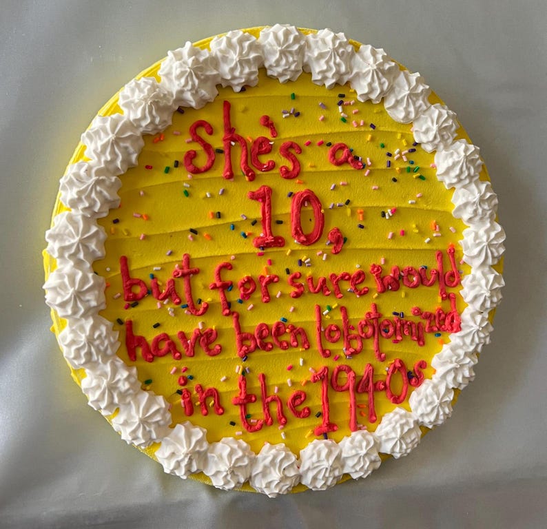 10 Yellow Cake Art, Shes a 10, Yellow Fake Cake Art, 10 Inch Wall Decor