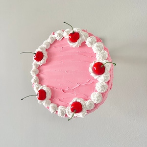 8” Custom Pink Fake Cake Art, 8 inch Wall Decor, Dummy Cake