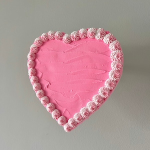 8” Custom Pink Heart Fake Cake, 8 inch Wall Decor, Dummy Cake, Heart Cake Art