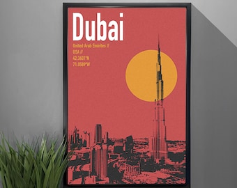 Dubai Minimalist Travel Poster - Premium Fine Art Print