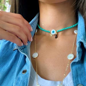 Choker Evil Eye, turecki naszyjnik Evil Eye, biżuteria amulet ochrona, naszyjnik duchowy, przeciwko zazdrości, amulety na szczęście
