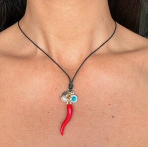 Pendentif Corne Porte-bonheur En Acier Rhodié - Lot De 4, Corne Rouge, Symbole De Chance Et Protection, Cadeau Symbolique