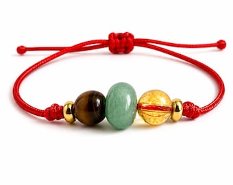 Citrin Aventurin Tigerauge Wohlstand Armband: Fülle & Reichtum