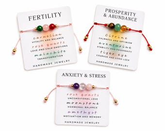 Amethyst Rose Quartz Moonstone Anxiety Bracelet: Stress Healing