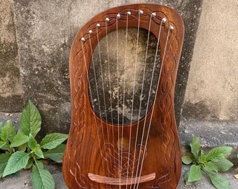 Rosewood 10 Metal Strings Lyre Harp/Rosewood Premium Quality New CNC Design Lyre Harp 10 Strings Best Seller Lyra Harp