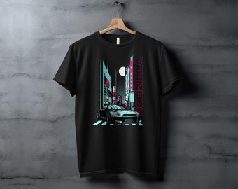 Godzilla Inspired Graphic Tee, Tokyo City Urban Car Design, Streetwear Style T-Shirt, Unisex Apparel