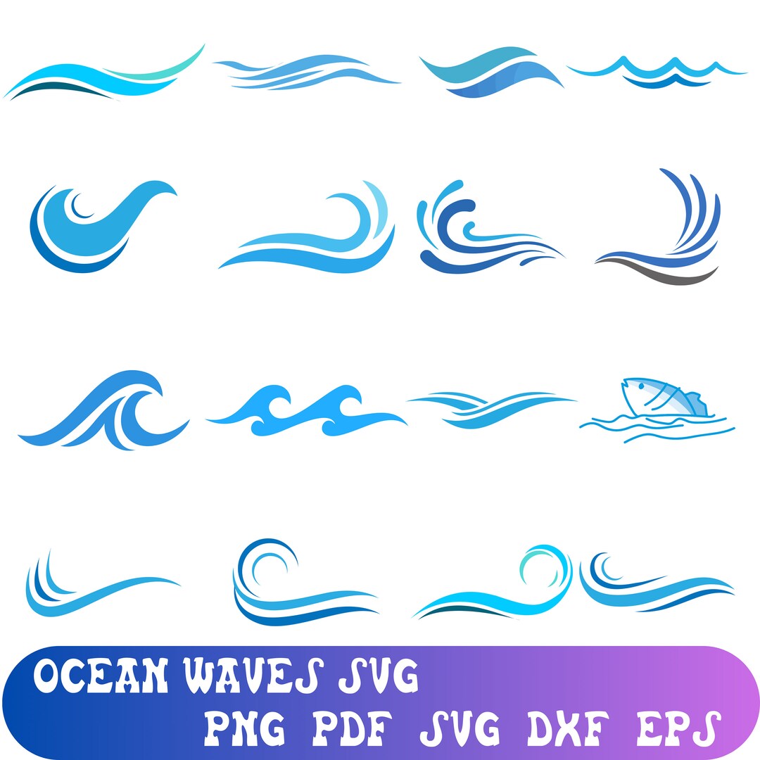 Wave Svg Bundle, Wave Svg Png Bundle, Beach Svg, Wave Cricut Svg, Sea ...