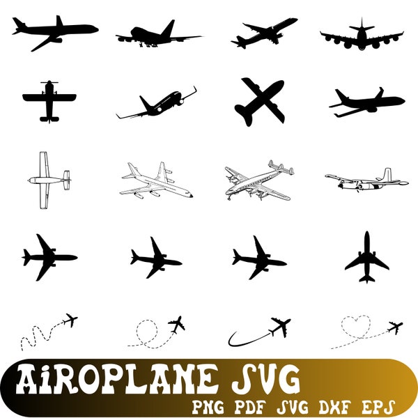 Airplane SVG Bundle, Airplane Svg, Airplane Silhouette, Airplane Vector, Airplane Cricut,Aeroplane Svg,SVG Files for Cricut,Digital Download
