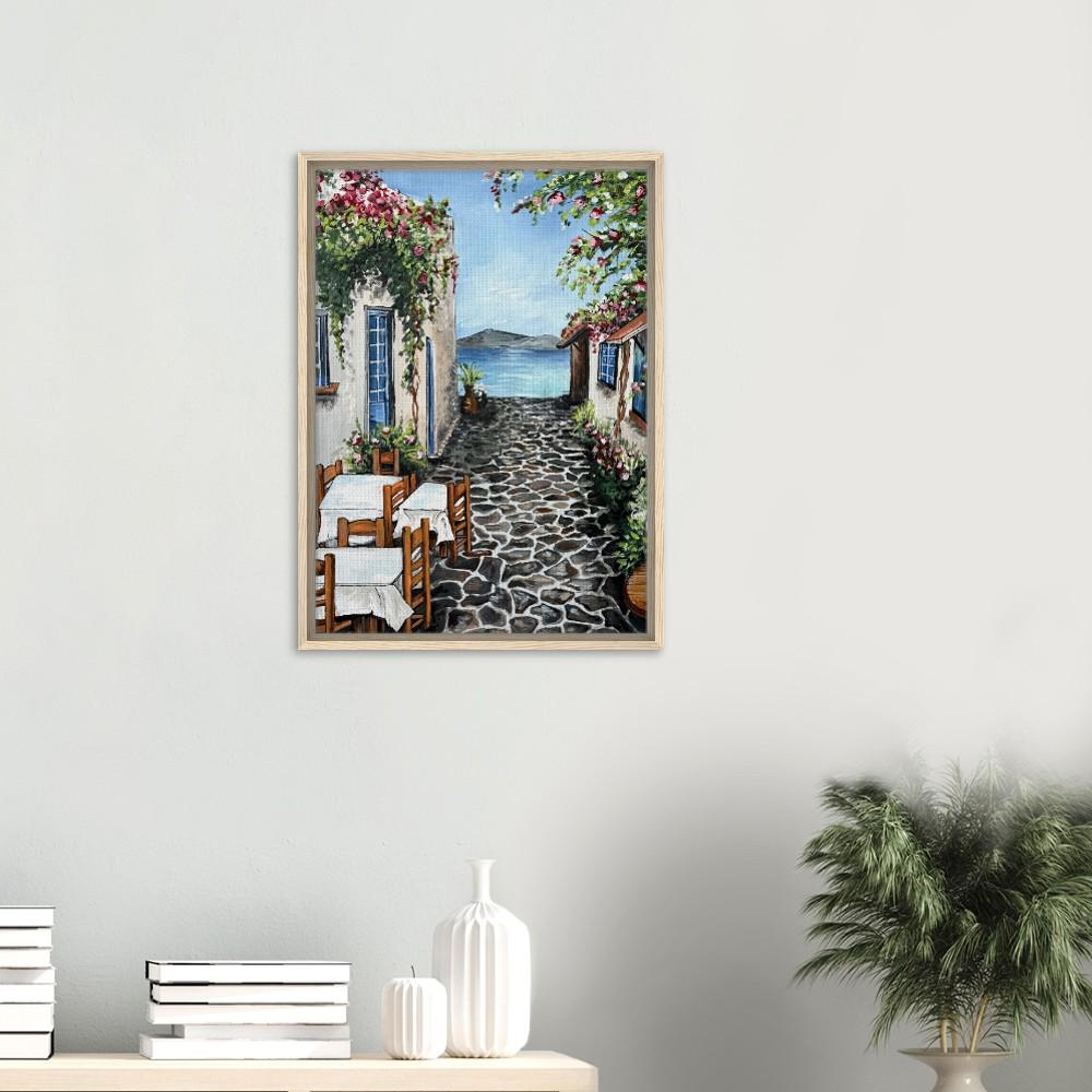 アマルフィ海岸（イタリア）の絵画：地中海沿岸の村の絵画（版画