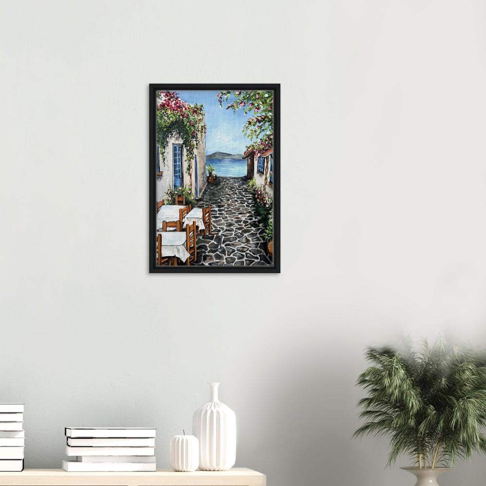 アマルフィ海岸（イタリア）の絵画：地中海沿岸の村の絵画（版画