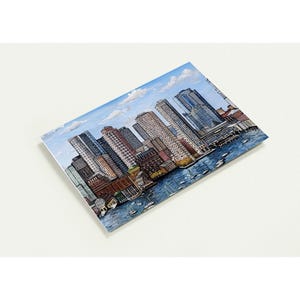 Tarjetas de felicitación con el horizonte de Boston. Paquete de 10. Papel de primera calidad. Perfectas para cualquier ocasión.