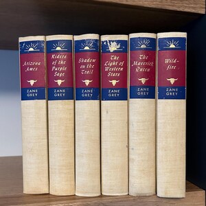 Zane Grey Classic Western Novels Set of 6  Vintage Books American West