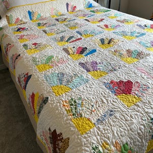 Vintage Fan Quilt Sunburst Quilt