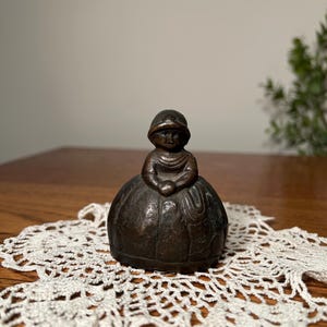 Vintage Victorian Lady Brass Bell Colonial Table Bell