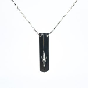 Mezuzah Necklace Pendant , Oxidized Silver