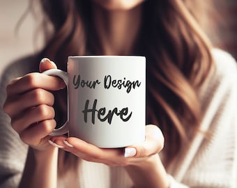 Maqueta de taza de café - Plantilla de taza de café - Taza de café en blanco - Plantilla Canva - Mock de taza de café - Plantilla de diseño de taza de café - Taza de café