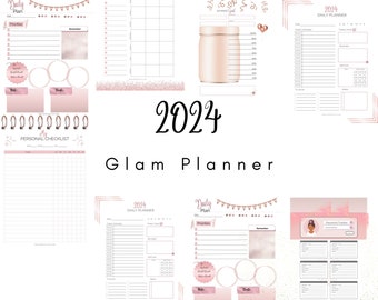 Pretty Pink 2024 Glam Printable Planner