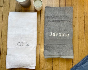 Personalized embroidered towel, 5* hotel quality, luxurious weight. Hand towel, embroidered bath sheet, personalized