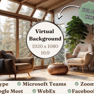 Virtual Background - Cozy Bright Den | HD Quality | Personalize Your Video Calls with Stylish Backdrops | Easy to Use Remote Work Solution