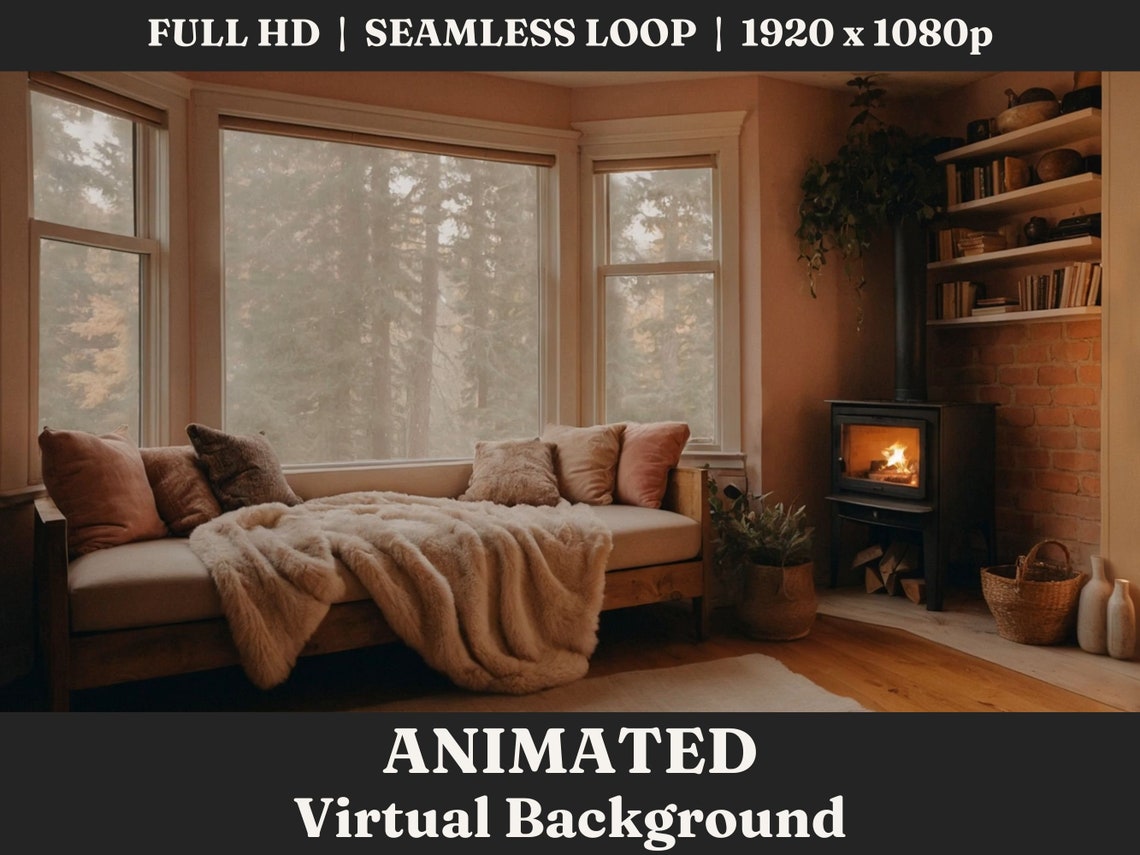 ANIMATED Cozy Soft Rain Boho Background Video, Streaming Background ...