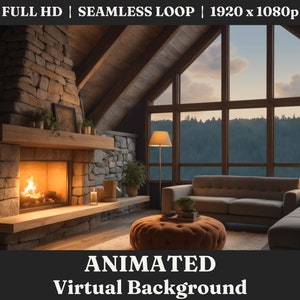 ANIMATED Background Video, Realistic Animation, Streaming Background Loop, Animated Scene for Professionals Work From Home Zoom Background