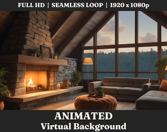 ANIMATED Background Video, Realistic Animation, Streaming Background Loop, Animated Scene for Professionals Work From Home Zoom Background