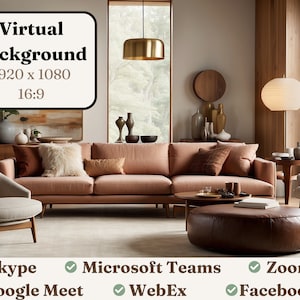 Virtual Background - Stylish Warm Room | HD Quality | Personalize Your Video Calls with Stylish Backdrops | Easy to Use Remote Work Solution