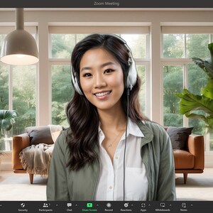 Virtual Background - Cozy Bright Room | HD Quality | Personalize Your Video Calls with Stylish Backdrops | Easy to Use Remote Work Solution