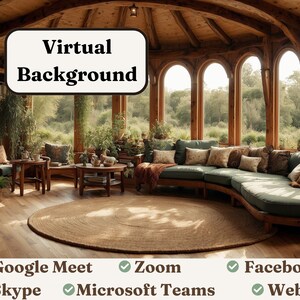 Virtual Background - Cozy Earthy Den | HD Quality | Personalize Your Video Calls with Stylish Backdrops |Easy to Use Remote Work Solution