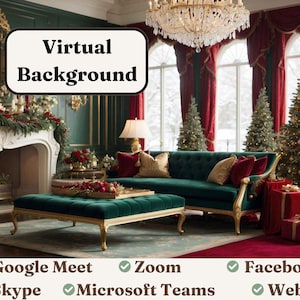 Virtual Background - Vintage Christmas | HD Quality | Personalize Your Video Calls with Stylish Backdrops |Easy to Use Remote Work Solution